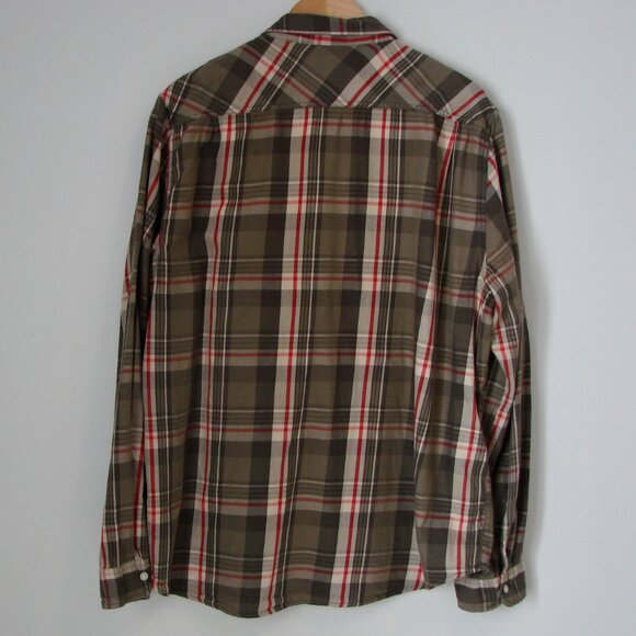 Ralph Lauren Denim & Supply Plaid Shirt Western Brown Tan Red XXL Extra Large - Picture 9 of 13